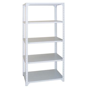Метален стелаж бял 90х40х200 см - бял, 5 рафта