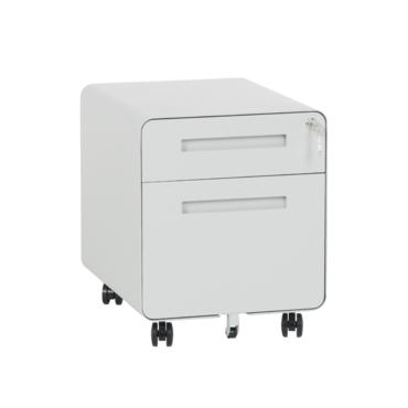 Метален контейнер T BTL с 2 чекмеджета - сниман отпред, сив цвят, затворени чекмеджета