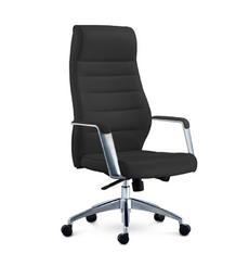 Президентски стол GIZEM -сниман отпред, черна мека еко кожа