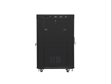 Комуникационен шкаф Lanberg rack cabinet 19' free-standing 22U/800x800 (flat pack) with glass door lcd black v2