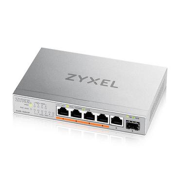 Комутатор ZyXEL XMG-105 5 Ports 2,5G + 1 SFP+, 4 ports 70W total PoE++ Desktop MultiGig unmanaged Switch