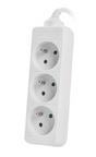 Разклонител Lanberg power strip 1.5m, 3 sockets, french quality-grade copper cable, white