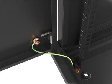 Комуникационен шкаф Lanberg rack cabinet 19' wall-mount 9U/600x450 for self-assembly with metal door  black (flat pack)