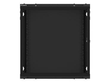 Комуникационен шкаф Lanberg rack cabinet 19' wall-mount 12U/600x600 for self-assembly with metal door black (flat pack)