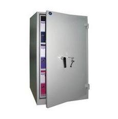 Огнеопорен архивен шкаф PMT KL - леко отворен, сниман отпред, с класьори вътре