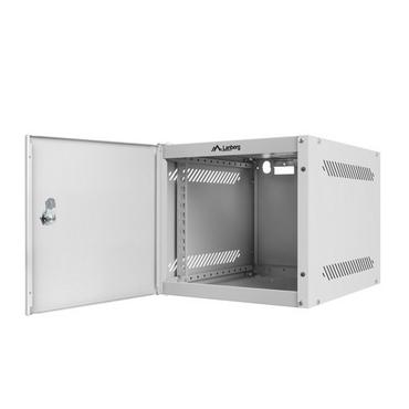 Комуникационен шкаф Lanberg rack cabinet 10” wall-mount 4U / 280x310 for self-assembly (flat pack) with metal door, grey