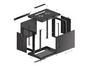 Комуникационен шкаф Lanberg rack cabinet 19' wall-mount 9U/600x450 for self-assembly with metal door  black (flat pack)