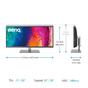 Монитор BenQ PD3420Q 34'W IPS LED 5ms 3440x1440 2K QHD, Design Mon, WQHD, AQCOL.,100% sRGB/98% P3,HDR400, B.I.,LBL,KVM, ICCsync, CAD/CAM, DualView, Contr.1000:1, 350 cd/m2, 2xHDMI,DP,USB-C(PD65W, DP Alt Mode),USB-C/USB 3.0x2, Sp.2x2.5W, HAdj., Swivel,Tilt