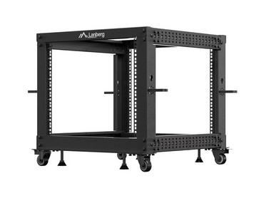 Комуникационен шкаф Lanberg open rack 19' 9U 600x600-1100 adjustable black