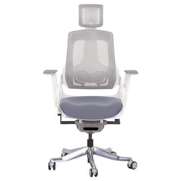 Директорски стол АЛЕКО-сниман отпред, бял полипропилен