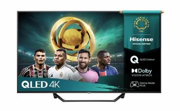 Телевизор Hisense 43' A7Q, 4K Ultra HD 3840x2160, QLED, FALD, Quantum Dot, HDR 10+, HLG, Dolby Vision, Dolby Atmos, Smart TV, WiFi 5GHz, WiFi Direct, BT, Anyview Cast, 3xHDMI, 2xUSB, LAN, CI+, DVB-T2/C/S2, Black