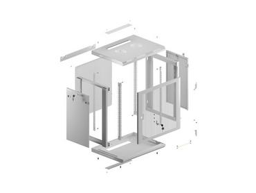 Комуникационен шкаф Lanberg rack cabinet 19' wall-mount 12U/600x450 with perforated door grey (flat pack)
