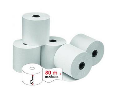 Касови ролки термо 57 мм/ф 80м 6 бр