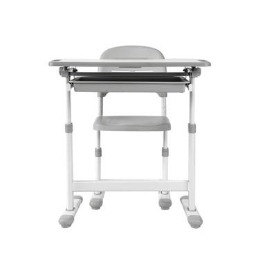 Комплект ученически чин и стол 201 сив