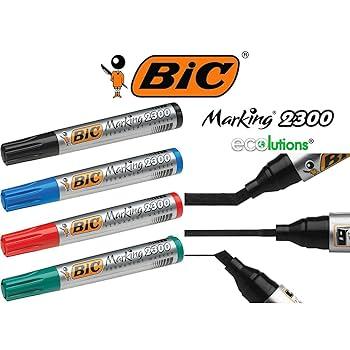 4 цвята Перманентен маркер Bic Marking 2300 - различни дебелини на писане