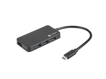 USB хъб Natec usb 3.0 hub silkworm 4-ports black usb-c