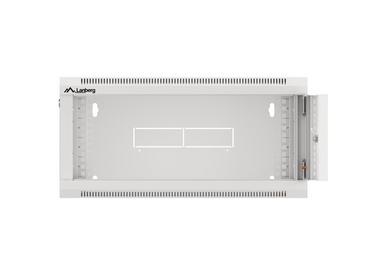 Комуникационен шкаф Lanberg rack cabinet 19' wall-mounted 4U 600 fast assembly (flat pack) grey