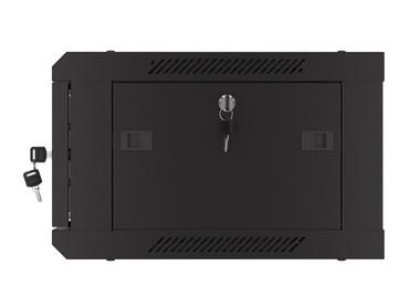 Комуникационен шкаф Lanberg rack cabinet 19' wall-mount 4U/600x450 with perforated door black (flat pack)