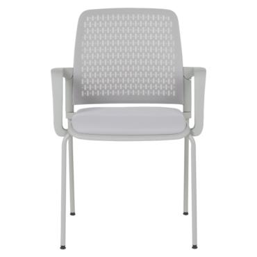 Посетителски стол ЛИМБО-сниман отпред, сива дамаска,