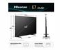 Телевизор Hisense 65' E7Q, 4K Ultra HD 3840x2160, QLED, Quantum Dot, HDR 10+, HLG, Dolby Vision, DTS Virtual X, Smart TV,Light Sensor,WiFi Direct, BT, Anyview Cast, 3xHDMI, 2xUSB, LAN, CI+, DVB-T2/C/S2, Black