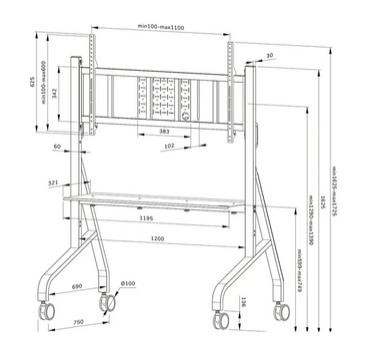 Стойка Neomounts Move Go XL Mobile Floor Stand (fast install, height adjustable)