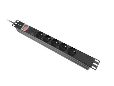 Разклонител Lanberg power distribution unit (pdu) 19' 1U 16a 2m 5x french outlets black