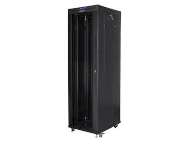 Комуникационен шкаф Lanberg rack cabinet 19' free-standing 42U/600x800 (flat pack) with glass door lcd black v2
