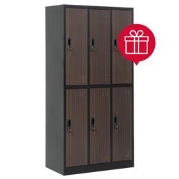 Метален гардероб BTL L с 6 отделения 185х90х45 см- затворен, сниман отстрани с пиктограма за подарък