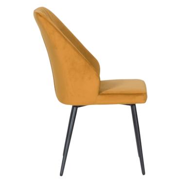 Трапезен стол МЕДЕЯ- дамаска в цвят горчица