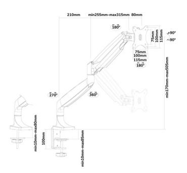 Стойка Neomounts Flat Screen Desk mount (10-32') desk clamp/grommet