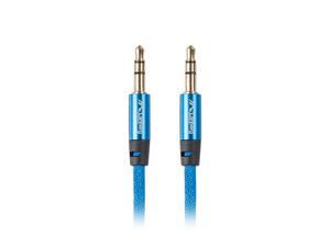 Кабел Lanberg mini jack 3.5mm M/M 3 pin cable 2m, blue premium