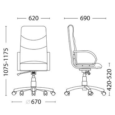 Директорски стол ФИЛИП- схема, размери