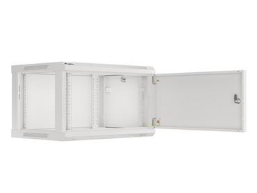 Комуникационен шкаф Lanberg rack cabinet 19' wall-mount 6U/600x450 for self-assembly with metal door grey (flat pack)