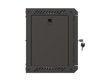 Комуникационен шкаф Lanberg rack cabinet 10' wall-mount 6U/300x300 (flat pack) with glass door black