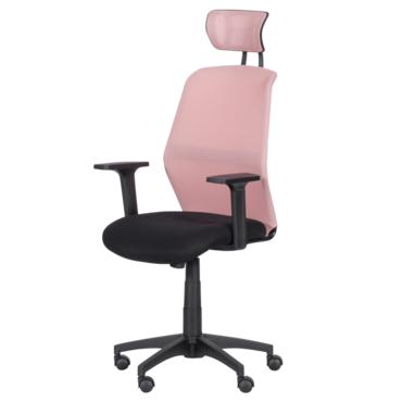 Директорски стол ДЕНИЦА- розова облегалка, черна седалка