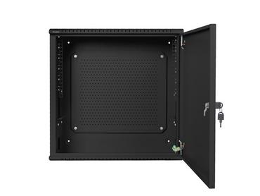 Комуникационен шкаф Lanberg rack cabinet 19' wall-mount 6U+3u/540x200 low-profile black (assembled)