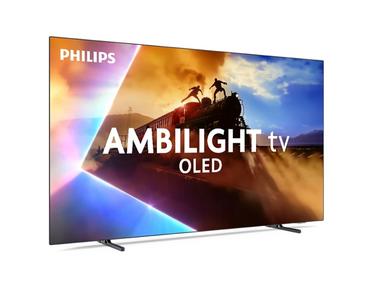 Телевизор Philips 55OLED770/12, 55' UHD 4K OLED 120Hz Ultra-low lag, 3840x2160, DVB-T/T2/C/S/S2, Ambilight 3, HDR10+, Titan OS, Dolby Vision, Atmos, DTS:X, P5 Perfect Picture /Al, BT 5.2, 4*HDMI, VRR, 2* USB, 802.11ac,  20W RMS