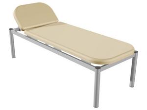 Медицинска кушетка PMT КС 01 - сглобена, с кафява кожа на обшивката, снимана от горе