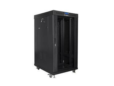 Комуникационен шкаф Lanberg rack cabinet 19' free-standing 22U/800x800 (flat pack) with glass door lcd black v2