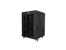 Комуникационен шкаф Lanberg rack cabinet 19' free-standing 15U/600x600 (flat pack) with glass door lcd black v2