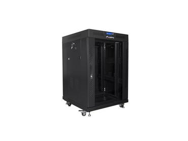 Комуникационен шкаф Lanberg rack cabinet 19' free-standing 15U/600x600 (flat pack) with glass door lcd black v2