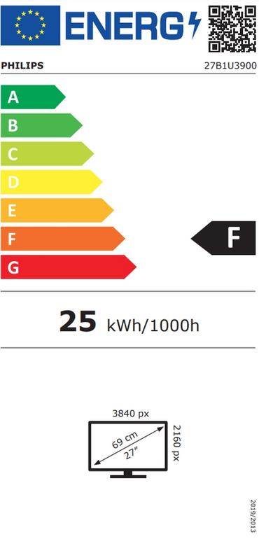 Монитор Philips 27B1U3900, 27' IPS WLED, 3840x2160@60Hz, 4ms GtG, 350 cd/m2, 1000:1, 50M:1 DCR, Adaptive Sync, FlickerFree, Blue Light Soft., 2Wx2, Tilt, Height Adjust, Pivot, Swivel, 2xHDMI, DP, USB hub
