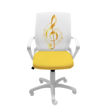 Детски стол Ключ Сол - снимка отпред, жълта седалка