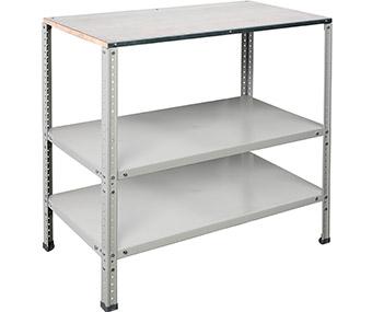 Работно бюро PMT G112 - сива стоманена конструкция, МДФ плот, празно