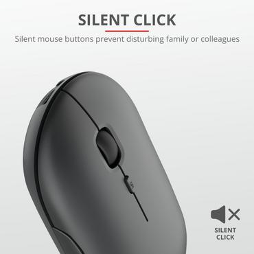 Мишка TRUST Puck Wireless & BT Rechargeable Mouse Black