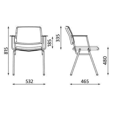Посетитеслки стол ИВЕТ хром- размер на стола