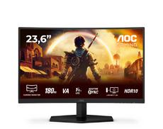 Монитор AOC C24G42E, 23.6' VA Curved 1500R, WLED, 1020x1080@180Hz, 4ms GtG, 0.5ms MPRT, 250cd m/2, 3000:1, 80M:1 DCR, Adaptive Sync, FlickerFree, Low Blue Light, 2Wx2, Tilt, 2xHDMI, DP