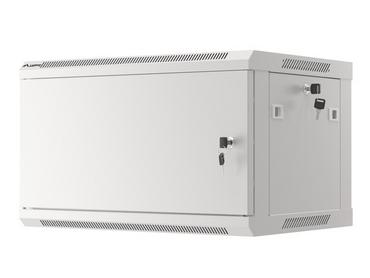 Комуникационен шкаф Lanberg rack cabinet 19' wall-mount 6U/600x450 for self-assembly with metal door grey (flat pack)