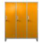 Метален гардероб детски BTL JZ с 3 отделения 150x120x40 смзатворен, оранжев