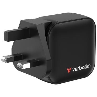 Зарядно устройство Verbatim Mini GaN Charger 70W 3 Port US plug with EU and UK adaptors